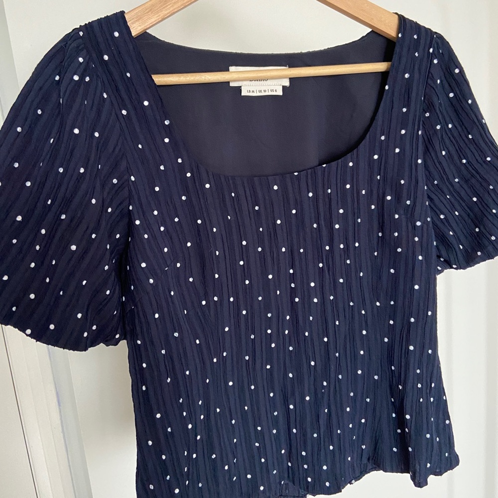 Love Bonito Puff Sleeve Peplum Top
